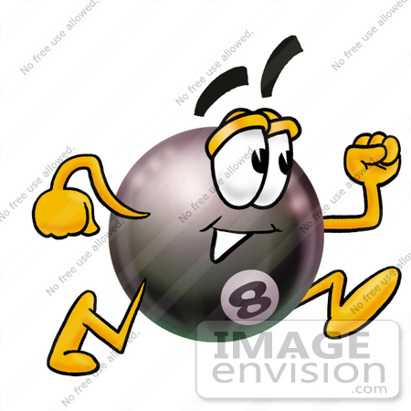 450x450 Clip Art Graphic Of A Billiards Eight Ball Cartoon Character