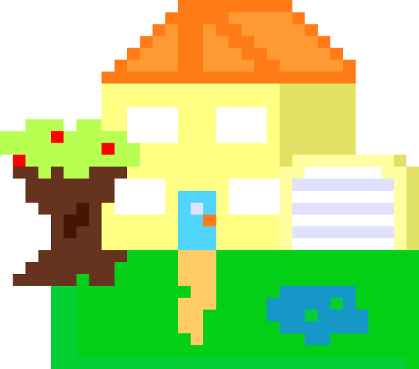 600x528 8 Bit House Clip Art