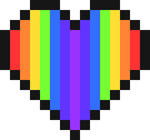 480x448 8 Bit Rainbow Heart Stickers By Spiritpotato Redbubble