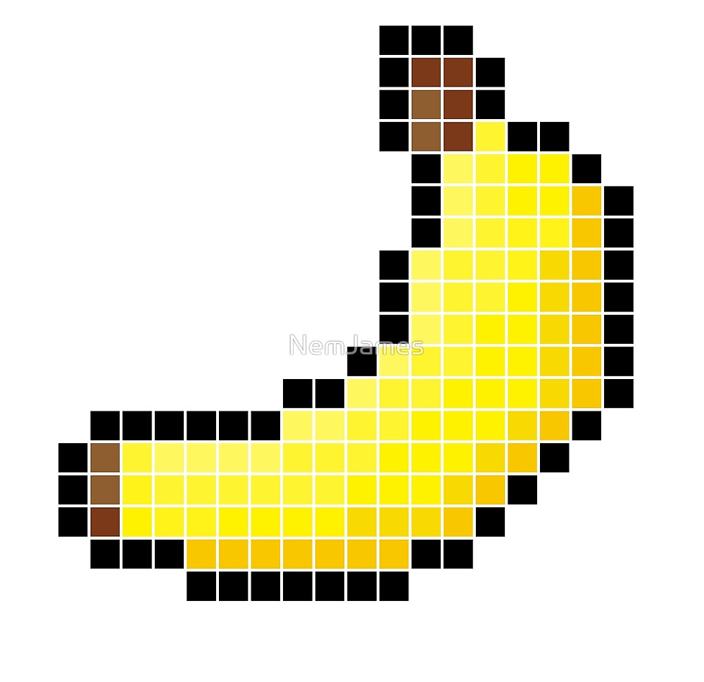 1000x968 8 Bit Pixel Banana By Nemjames Redbubble