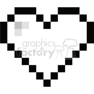 300x300 Royalty Free 8 Bit Heart Love Black 386438 Vector Clip Art Image