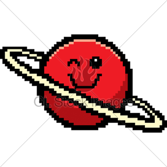 325x325 Winking 8 Bit Cartoon Planet Gl Stock Images