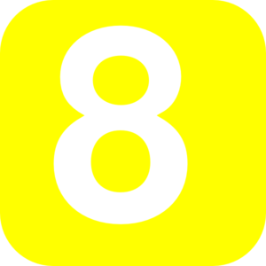 300x300 Number 8 Yellow Clip Art