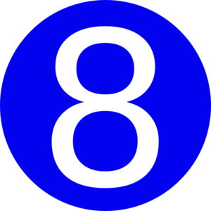 300x300 Blue, Rounded,with Number 8 Clip Art
