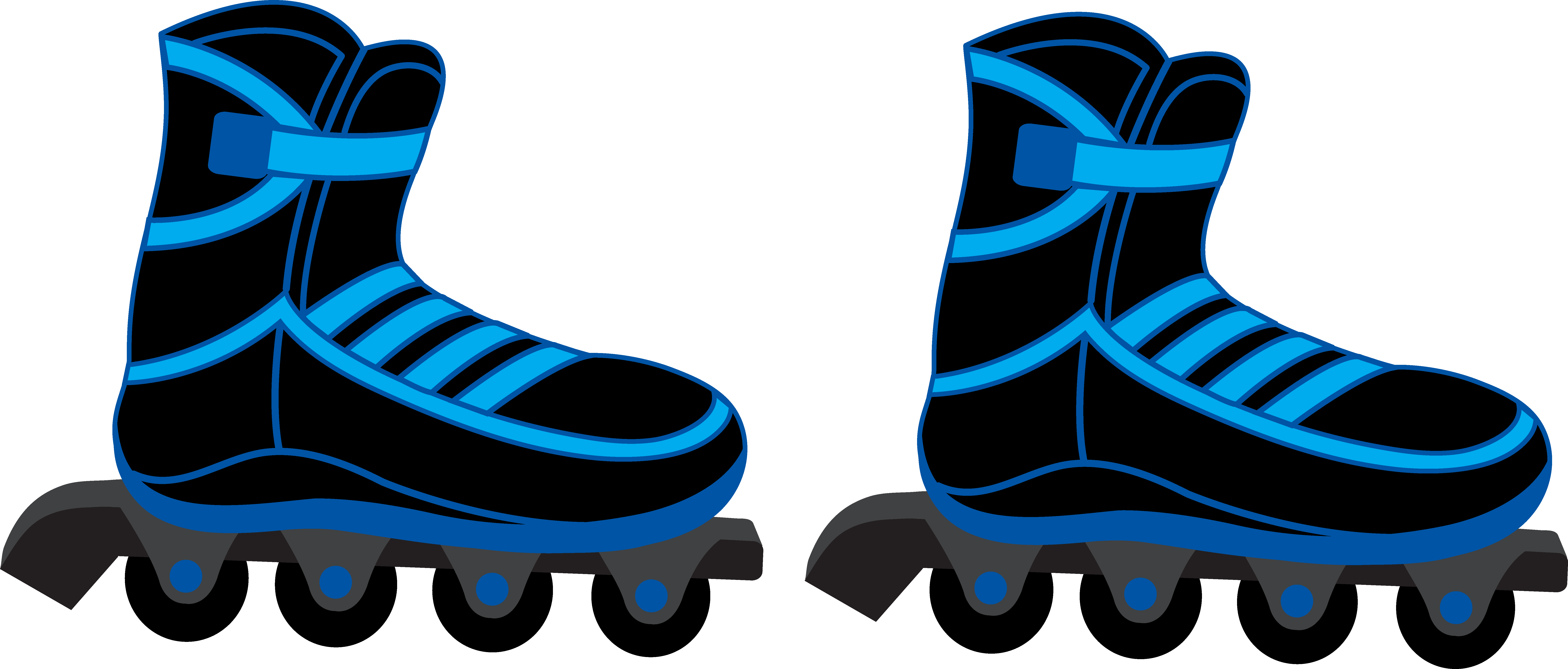 8272x3530 Roller Skates Clip Art