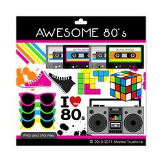 236x236 Awesome 80's Clipart Digital Clip Art Graphics By Mareetruelove