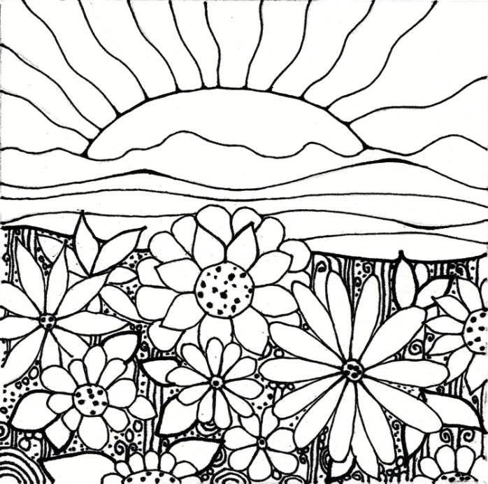 698x692 Coloring Pages Garden