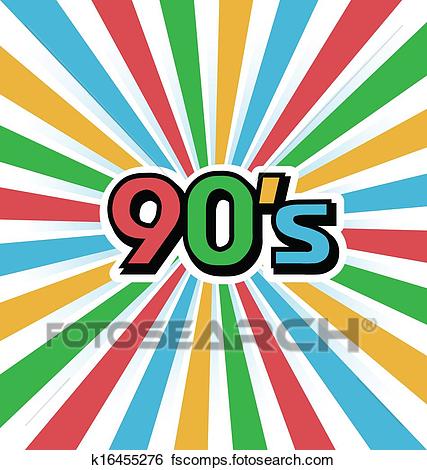 427x470 Clip Art Of 90s Vector Vintage Art Background K16455276