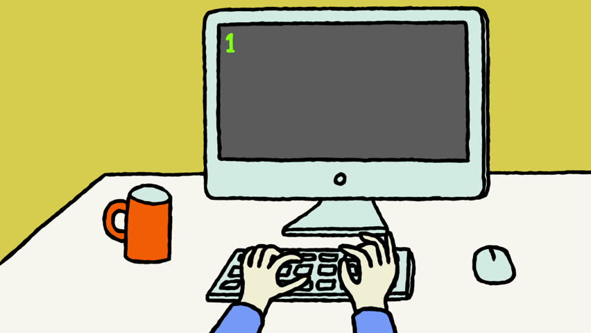 852x480 Keyboard Typing. Hands Typing Rapidly On A Computer Keyboard