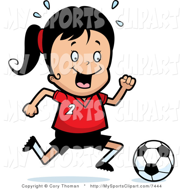 600x620 Sports Clip Art Of A Soccer Girl Running After A Soccer Ball By
