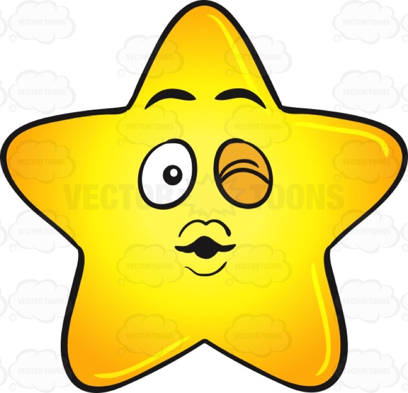 800x770 Single Gold Star Cartoon Blowing A Kiss And Winking Emoji