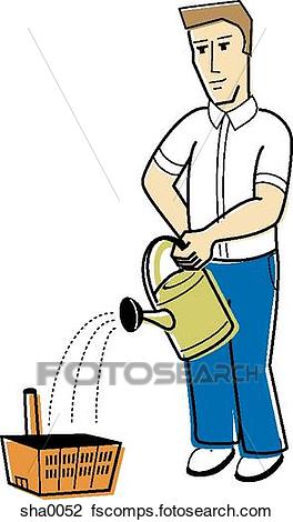264x470 Clip Art Of Man Watering A Company Sha0052
