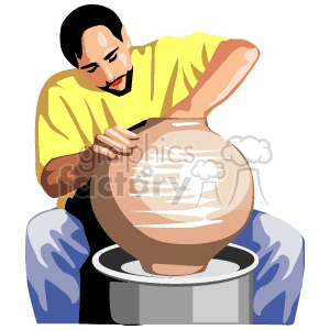 300x300 Royalty Free Man Doing Pottery 155624 Vector Clip Art Image