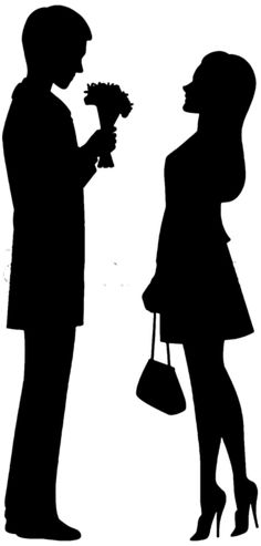 236x493 Man And Woman Silhouette Clip Art Couple Clipart Image