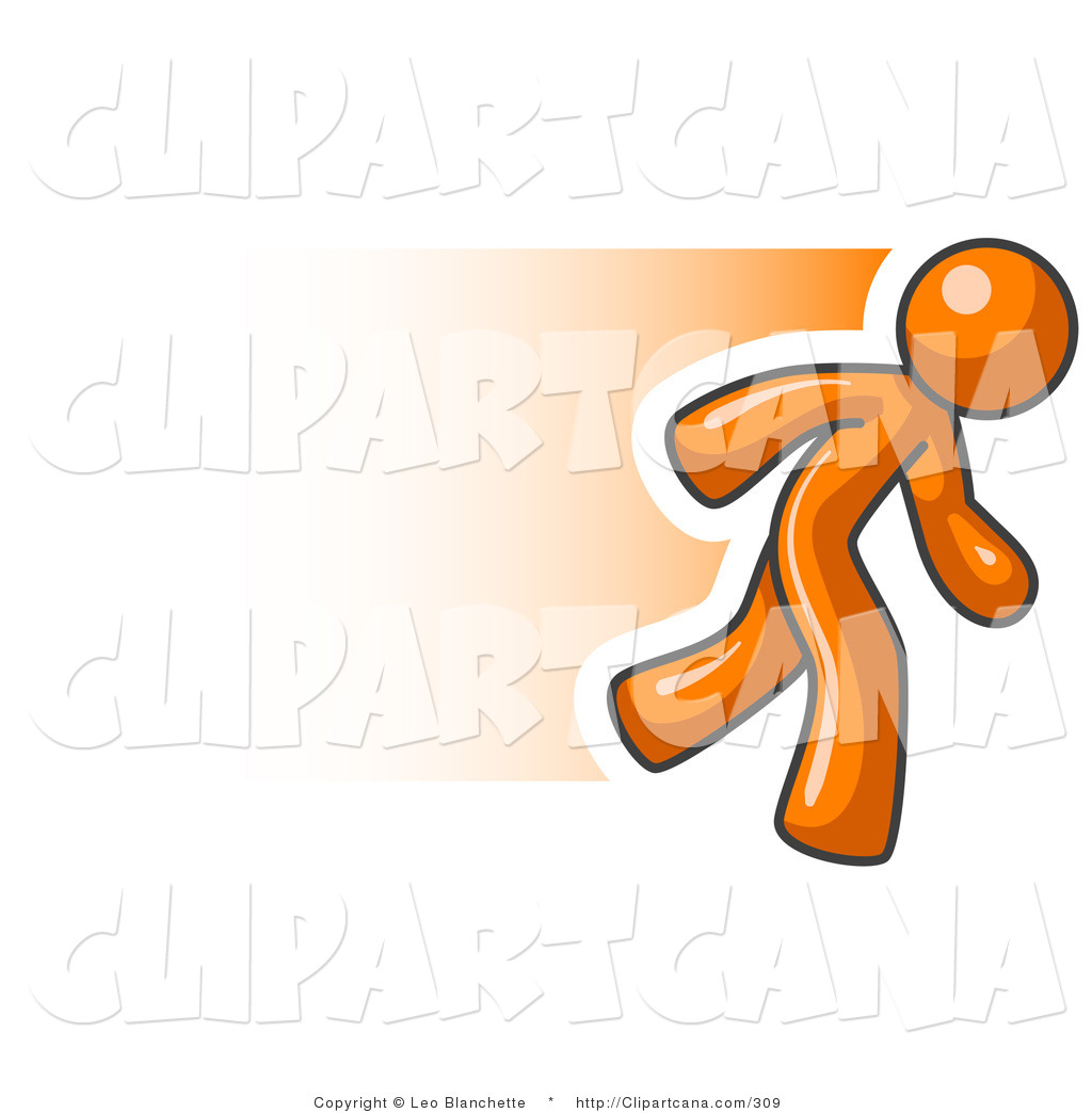 1024x1044 Vector Clip Art Of A Speedy Orange Business Person Running By Leo