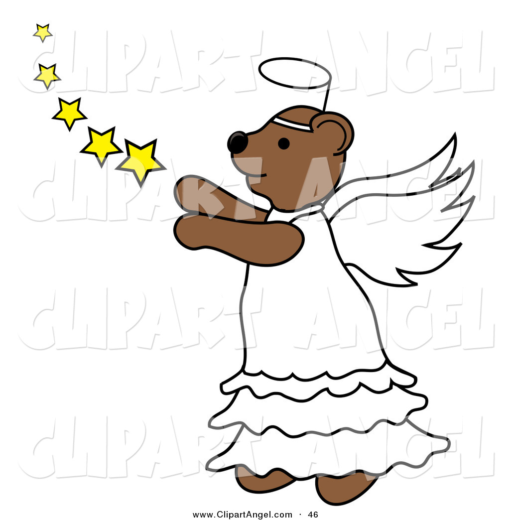1024x1044 Illustration Vector Of A Brown Angel Bear With Stars Facing To
