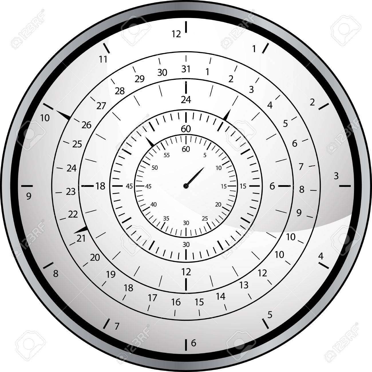 1300x1300 An Image Of A Clock With Month, Day, Hour, Minute, And Seconds