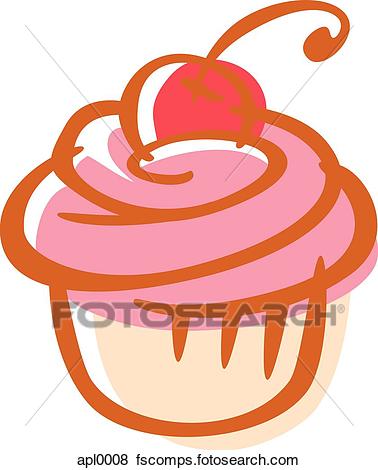 378x470 Stock Illustration Of Drawing Of A Cupcake Apl0008