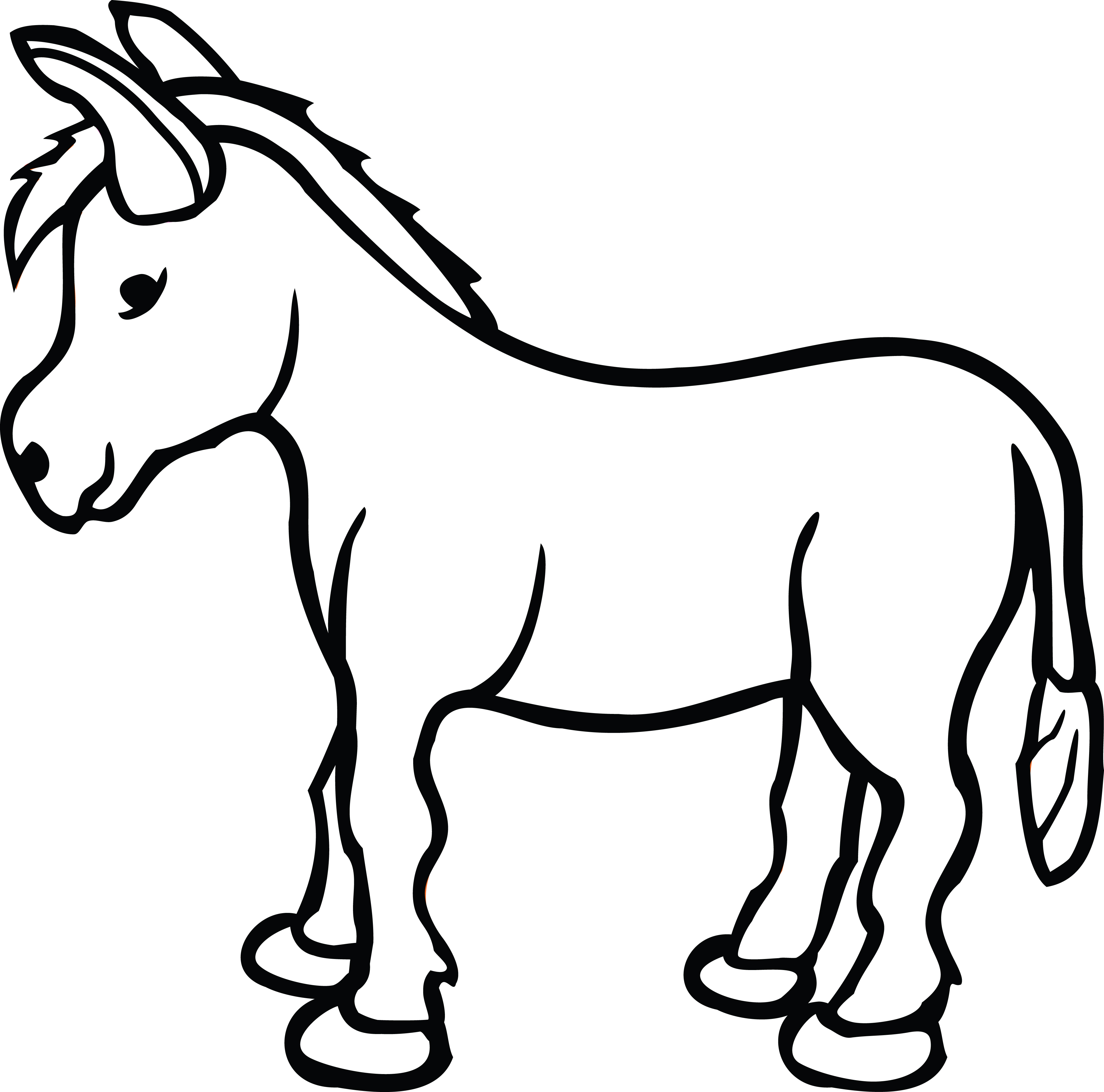 4000x3957 Clipart Of A Donkey