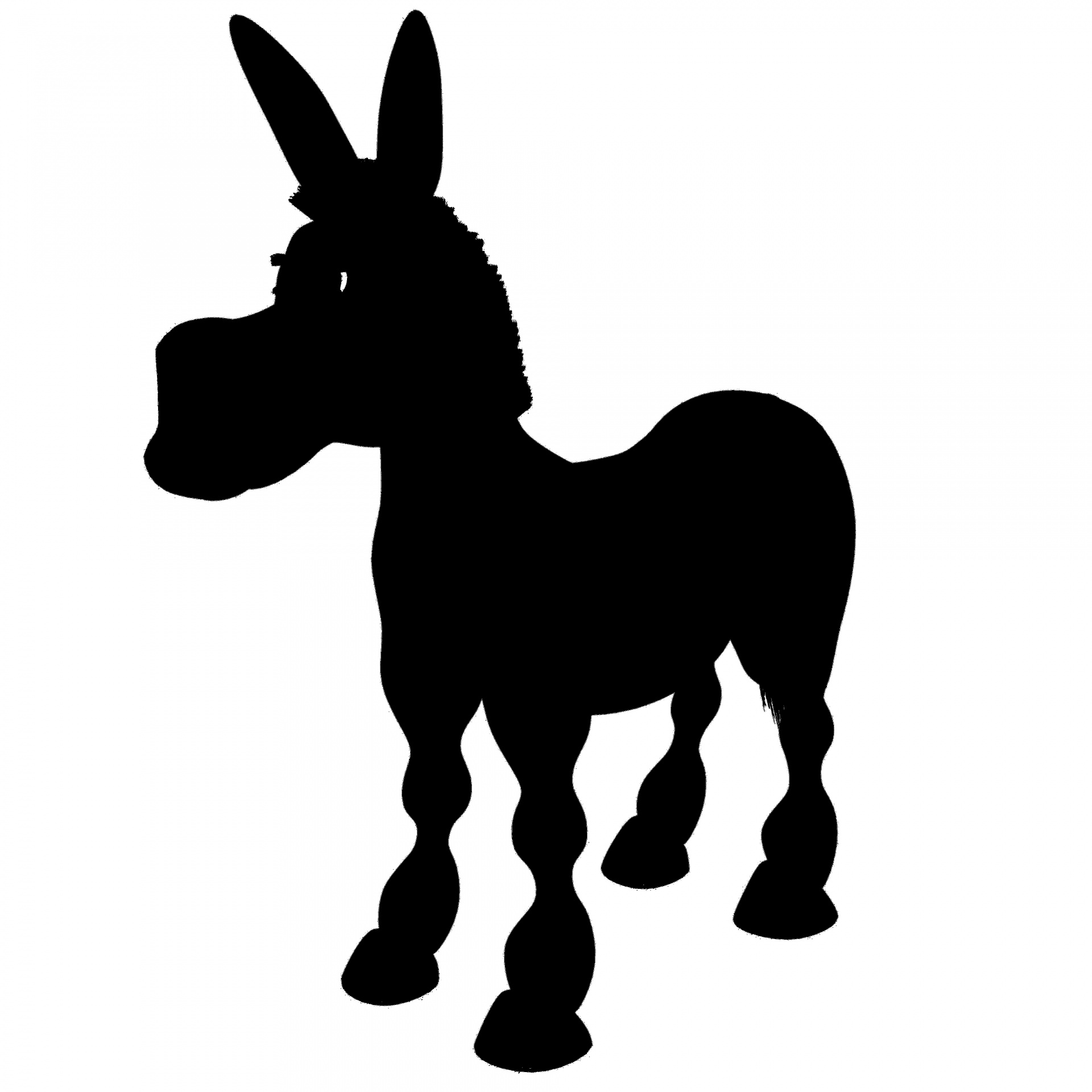 1920x1920 Donkey Silhouette Free Stock Photo