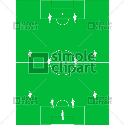 400x400 Football (Soccer) Field With The Arrangement Of Players 4 4 2