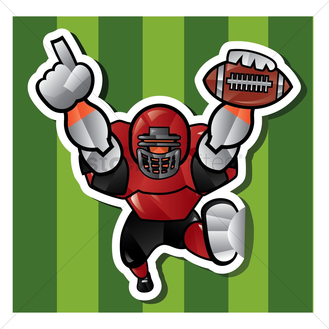 1300x1300 American Football Player With Ball On Field Vector Image