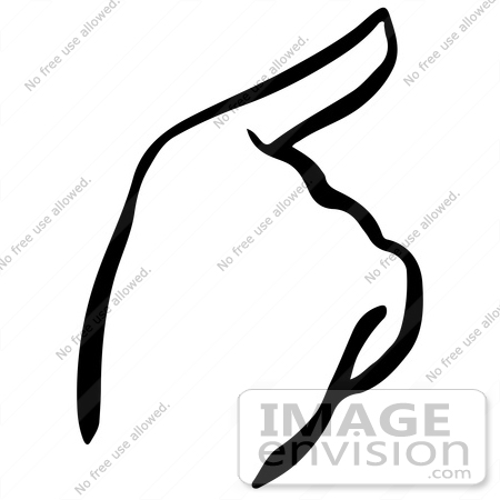 450x450 Clipart Of A Pointing Hand In Black And White