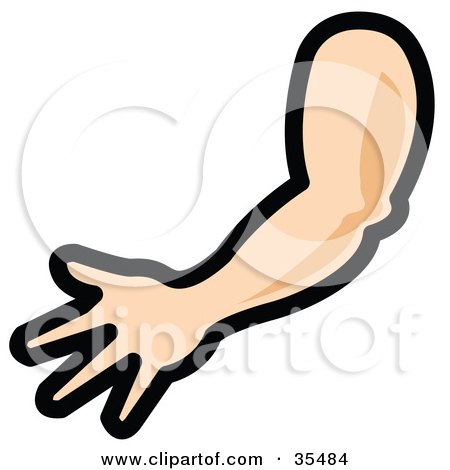 450x470 Clipart Illustration Of A Human Arm And Hand Extended By Andy