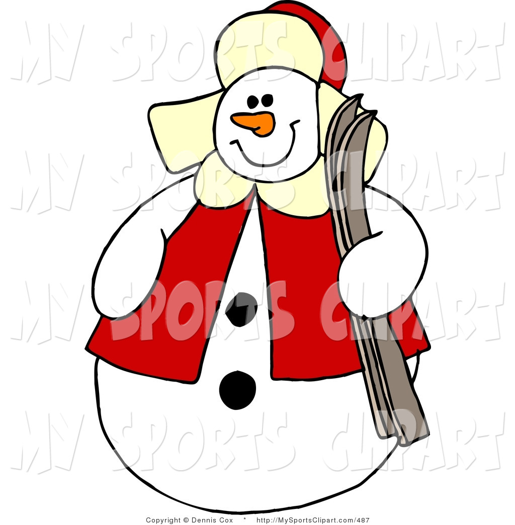 1024x1044 Sports Clip Art Of A Snowman Holding A Pair Of Skis And Smiling By