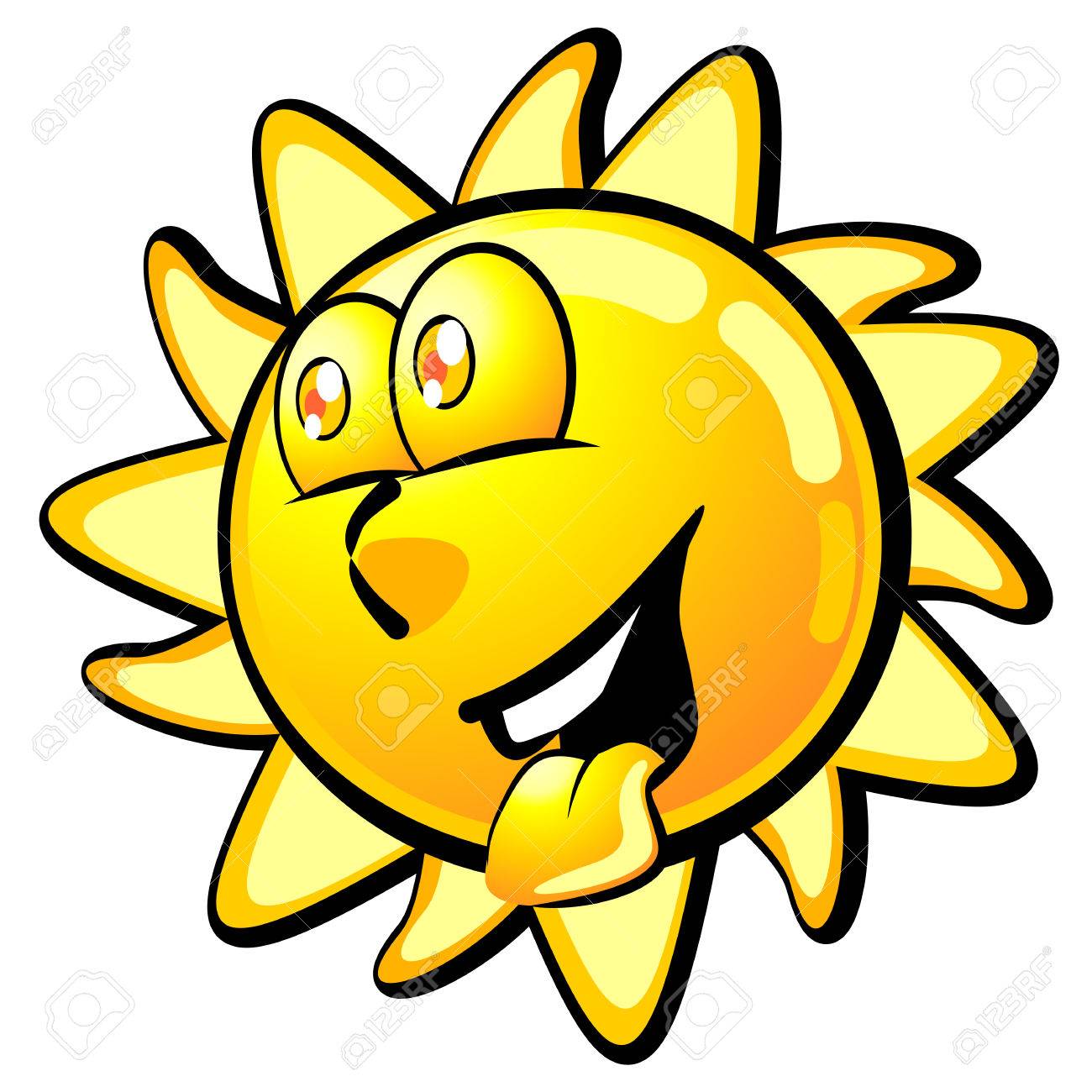 1300x1300 Funny Illustration Of A Smiling Sun And With Tongue Out Conceptual