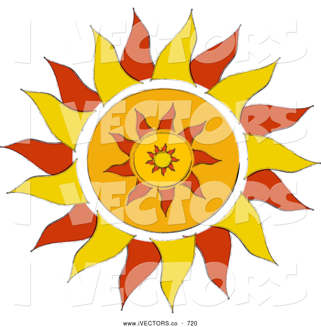 1024x1044 Vector Graphic Of A Warm Red And Orange Tribal Styled Sun Design