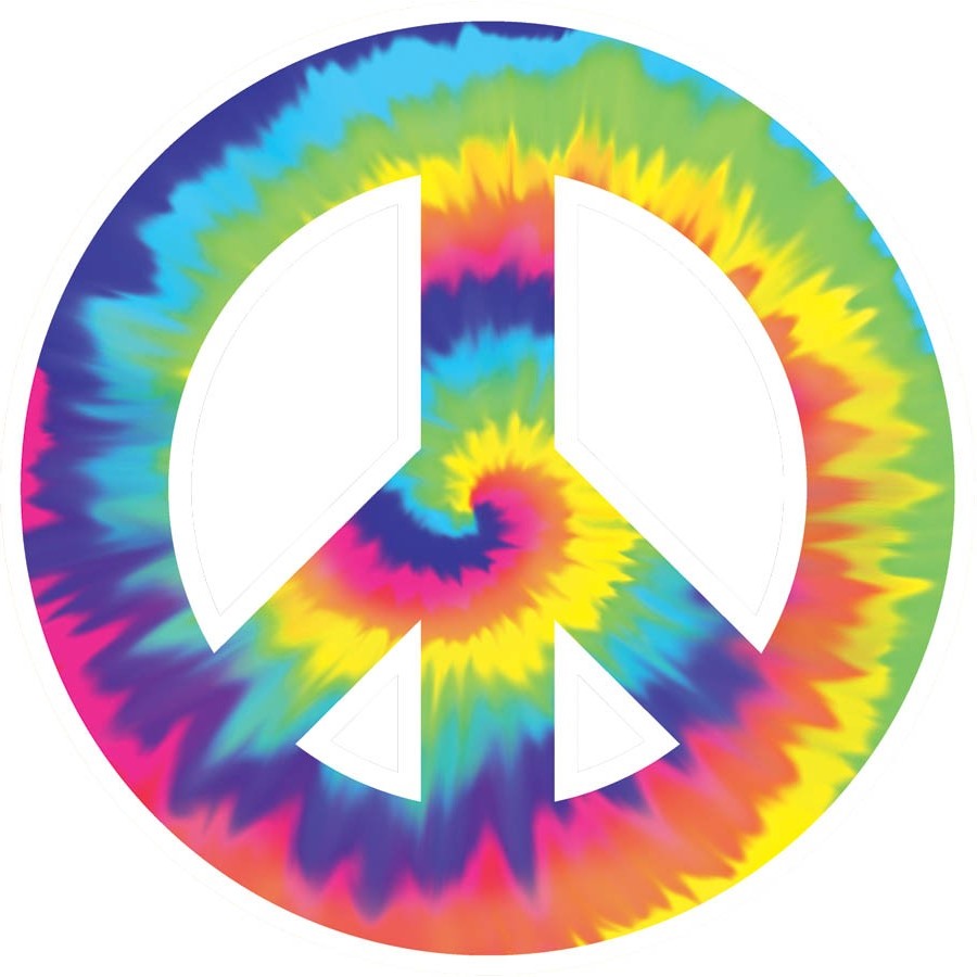 900x900 Feeling Groovy Hippie 60's Peace Sign Cardboard Cutout Party