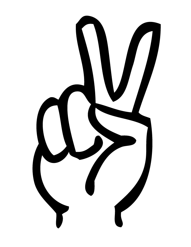 670x867 Two Finger Peace Sign Coloring Page 5 H Amp M Coloring Pages