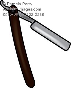 242x300 Art Illustration Of A Vintage Straight Razor