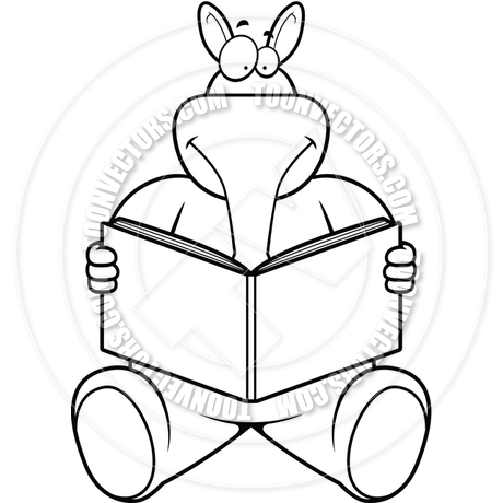 460x460 Cartoon Aardvark Reading (Black And White Line Art) By Cory Thoman