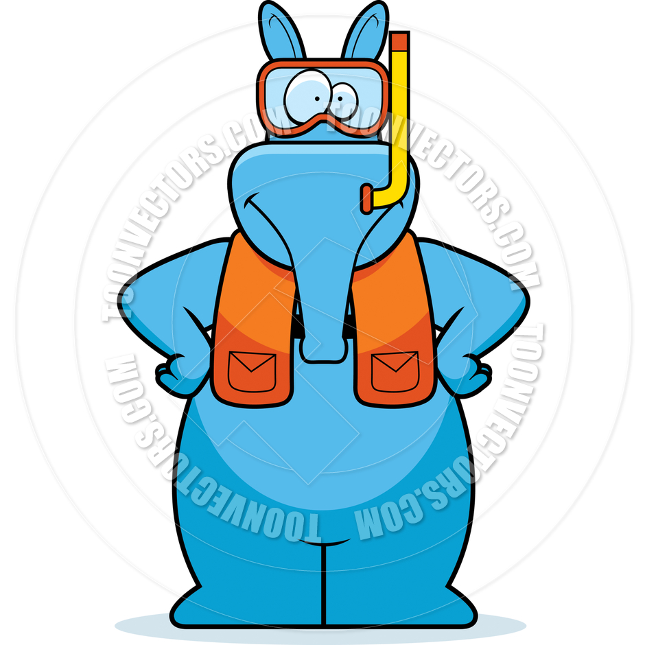 940x940 Cartoon Aardvark Snorkeling By Cory Thoman Toon Vectors Eps