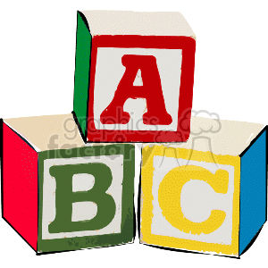 300x300 Royalty Free A B C Blocks 158661 Vector Clip Art Image