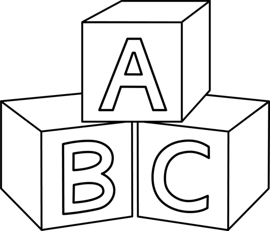 550x472 Abc Blocks Clipart Black And White Free 7