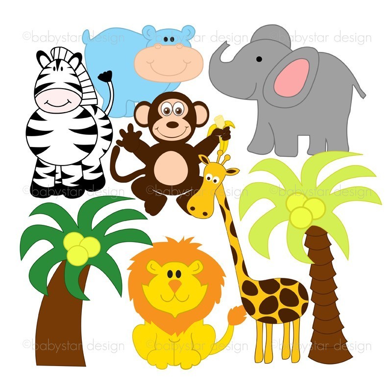 800x800 Baby Jungle Animals Clipart Clipart Panda