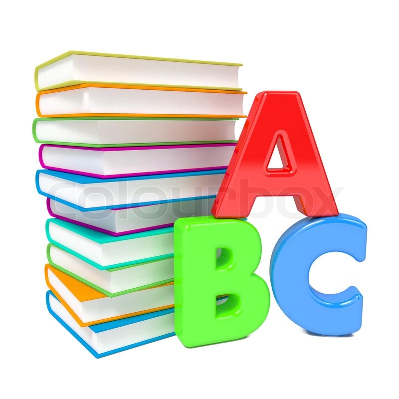 800x800 Abc Letters With Group Of Books Stock Photo Colourbox