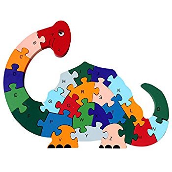 350x350 Wooden Dinosaur Alphabetic Abc Childrens Jigsaw Puzzle Amazon.co