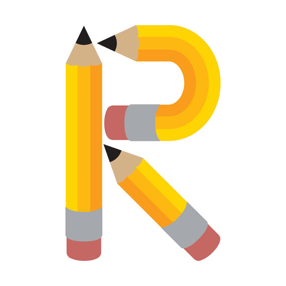 570x570 Pencil Alphabet Letters, Digital, Clipart, Clip Art, Abc'S, Back