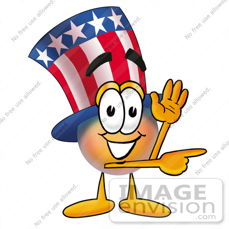 450x450 Clip Art Graphic Of A Patriotic Uncle Sam Character Waving