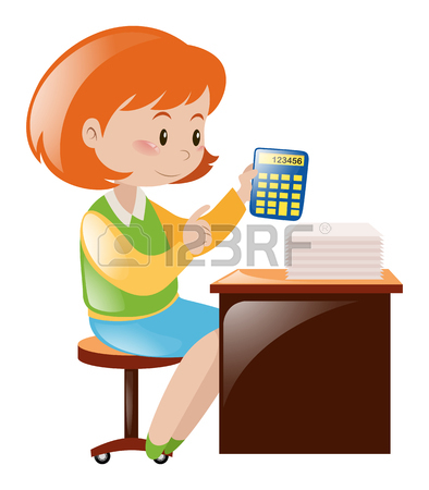 394x450 Accountant Calculating Numbers With Calculator Illustration