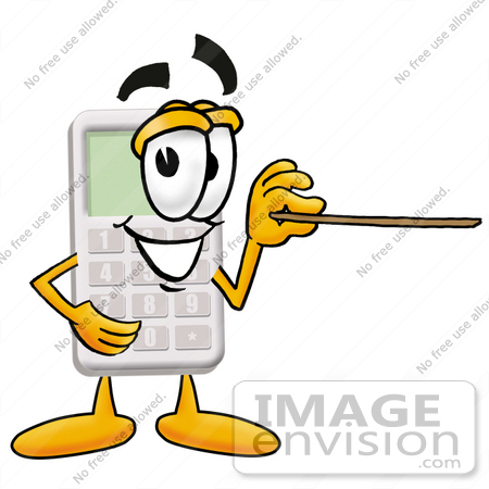 450x450 Cliprt Graphic Of Calculator Cartoon Character Holding