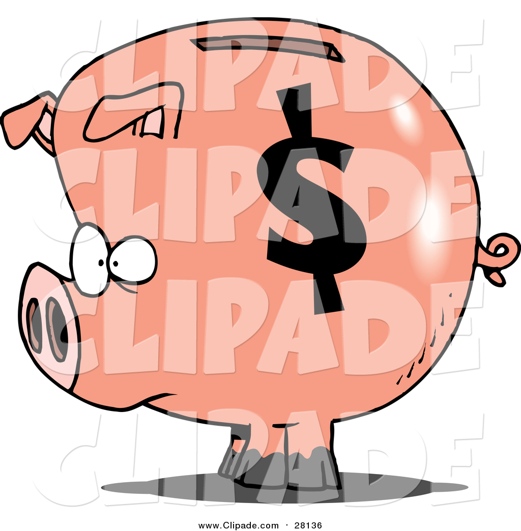 1024x1044 Clip Art Of A Cartoon Dollar Symbol Piggy Bank By Toonaday