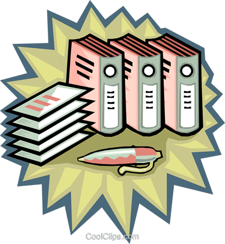 442x480 Financial Records, Accounting Books Royalty Free Vector Clip Art