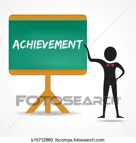 450x470 Clipart Of Man Points To Achievement Word K15712960