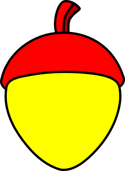 438x599 Yellow Acorn With Red Cap Clip Art