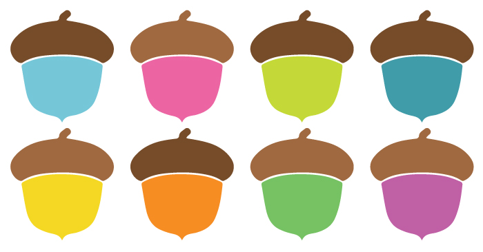 700x366 Acorn Clip Art + Cut Files